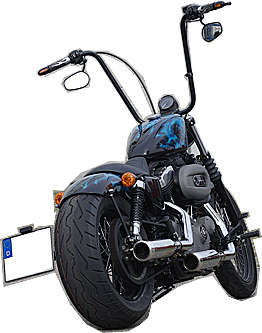 200er Breitreifen mittig f�r Harley Davidson Sportster Nightster